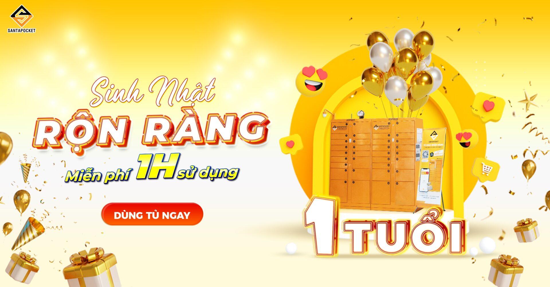 Chúc mừng sinh nhật Santa - Tặng 1h đầu dùng tủ miễn phí