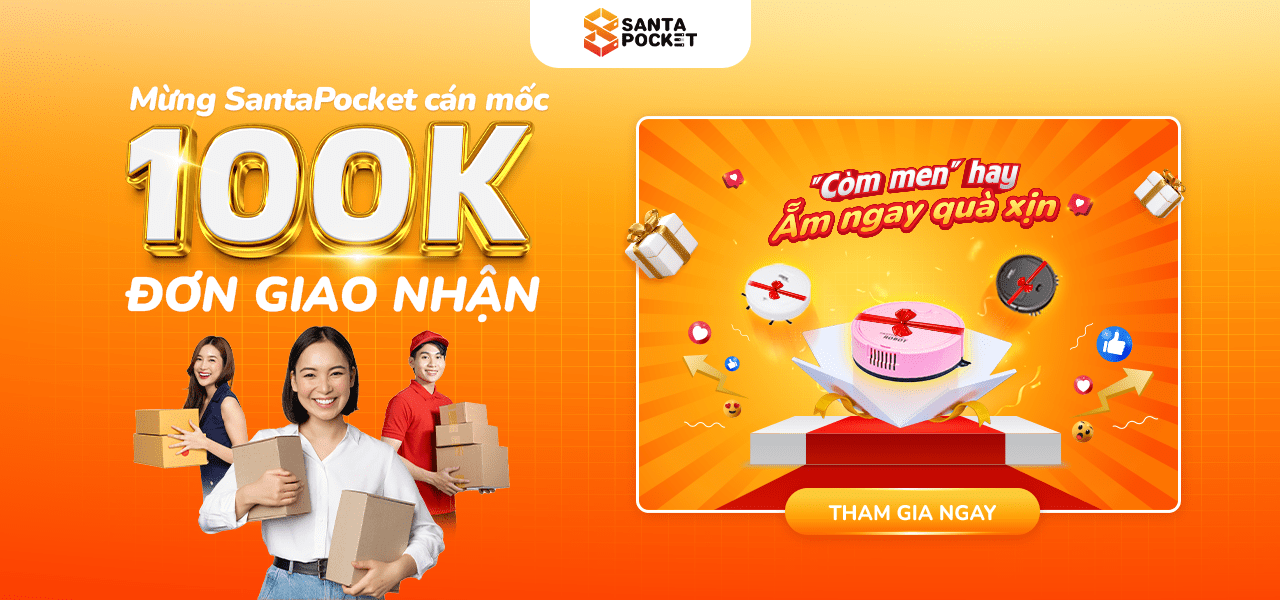 MINIGAME MỪNG SANTAPOCKET ĐẠT MỐC 100,000 ĐƠN HÀNG