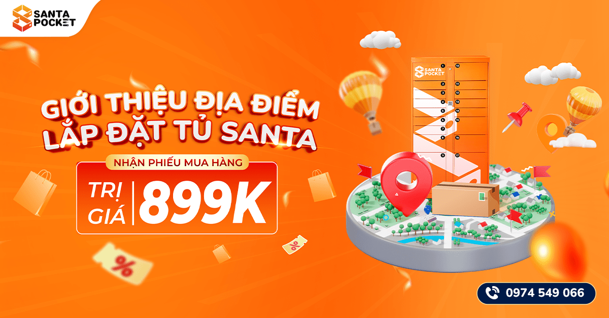 Giới thiệu đối tác lắp đặt tủ Santa - Nhận phiếu mua hàng 899.000đ
