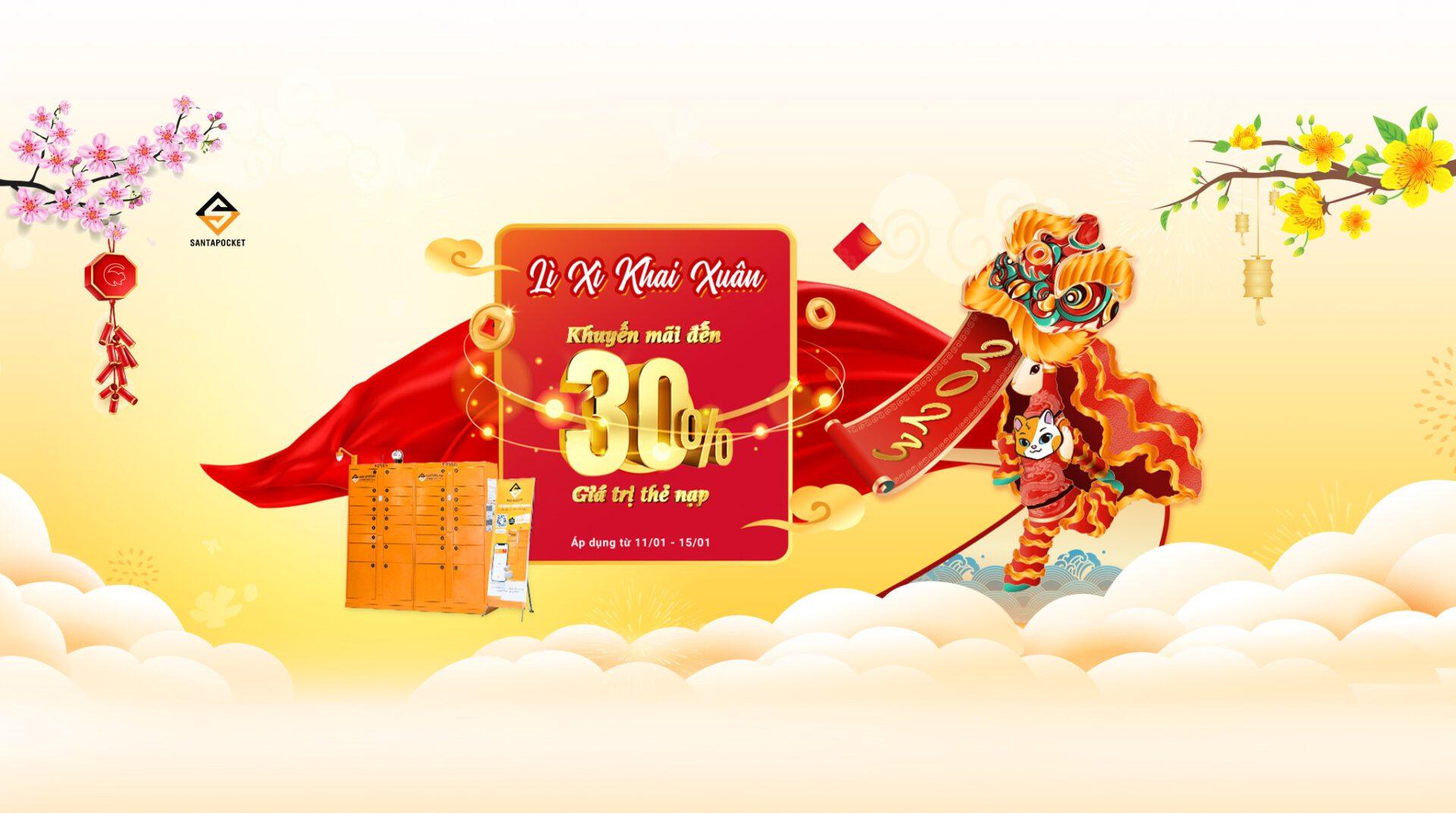 Lì xì khai xuân - Khuyến mãi đến 30% giá trị nạp tiền