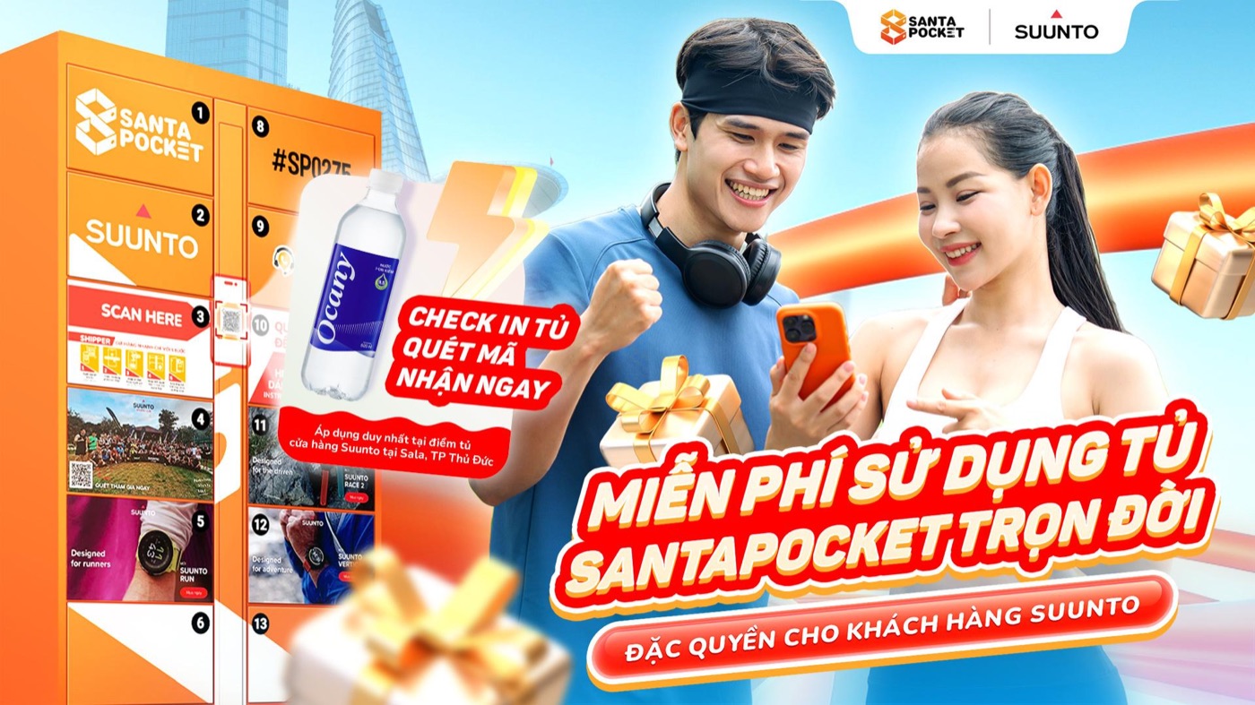 Tủ gửi đồ SantaPocket tại cửa hàng Suunto Sala